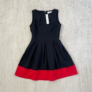 NWT Closet London Black Red Sleeveless Work Midi Dress With Pockets 6